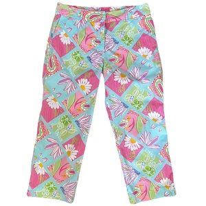 Lilly Pulitzer Vintage Women’s Floral Print Multicolor Crop Pants Size 10